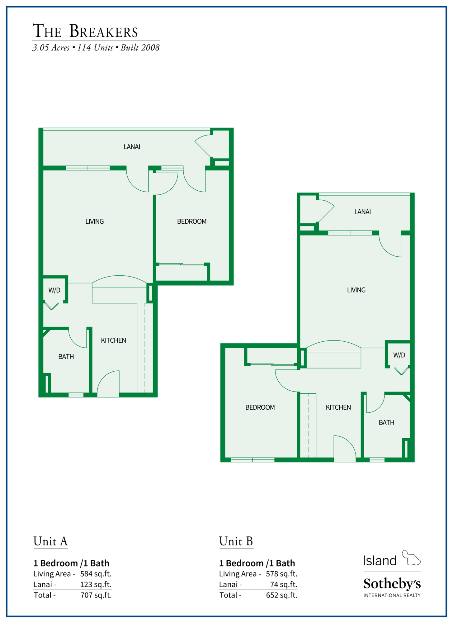 The Breakers Maui Floor Plan A and B